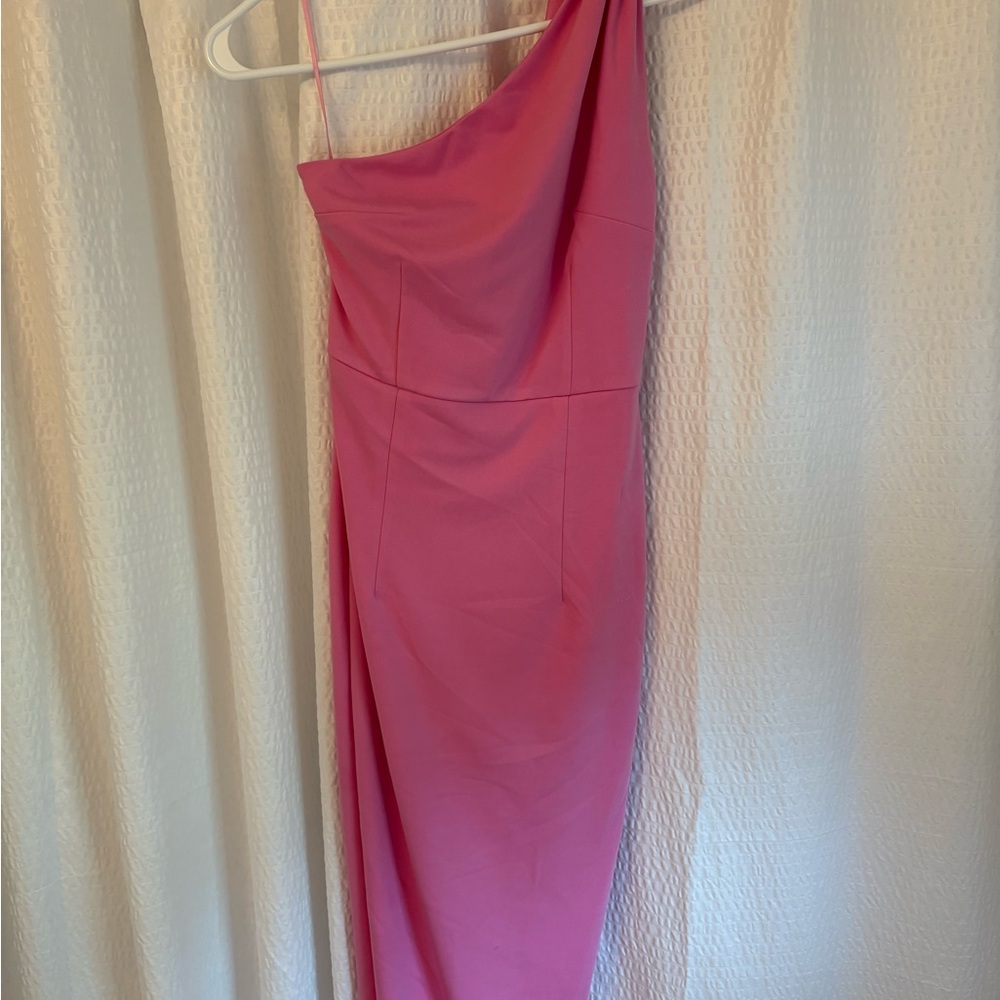 Hello Molly Elegant Pink One-Shoulder Dress